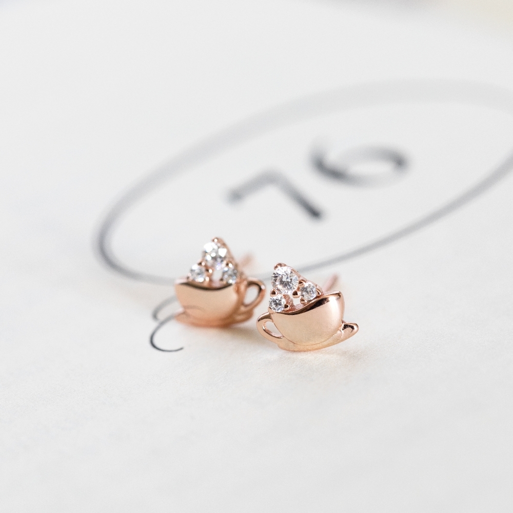 Petite Cappuccino Earring Studs (S925) - Only 1 left! - Picture 5 of 10